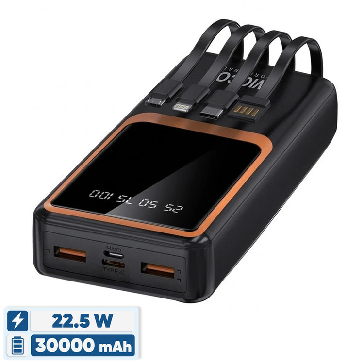 پاوربانک 22.5 وات ویکو مدل WP-32 ظرفیت 30000 میلیآمپرساعت